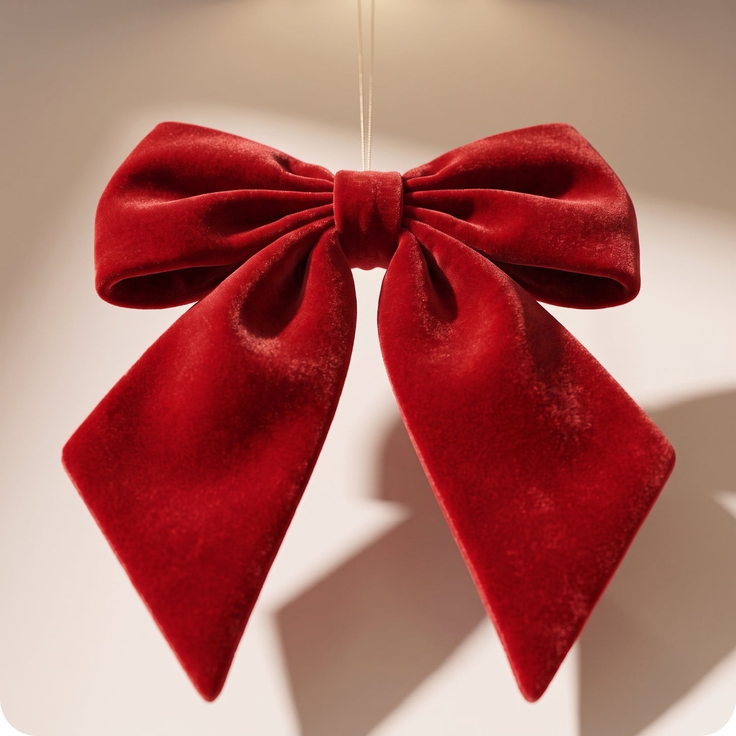 Moño de terciopelo rigido rojo