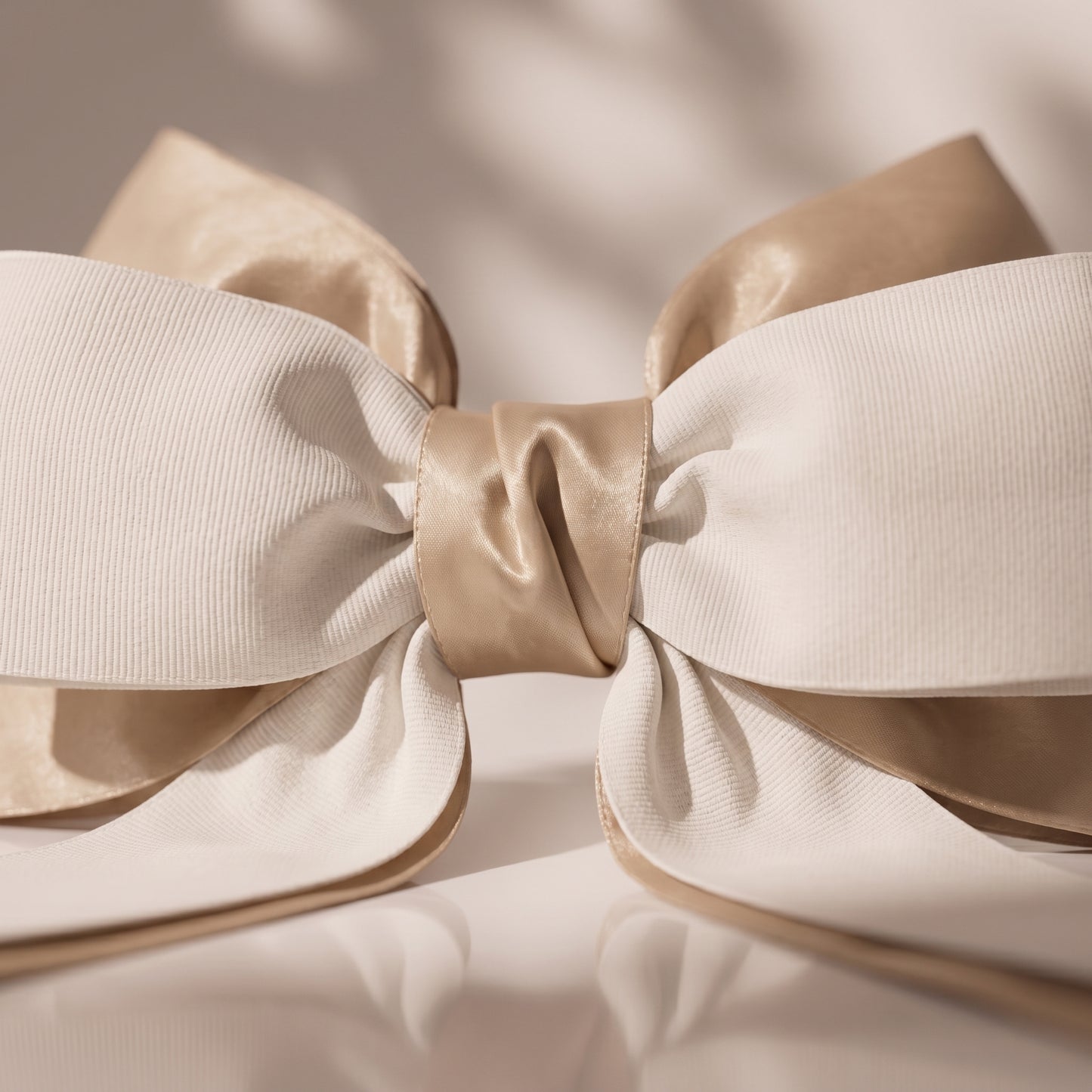 Moño doble café con beige elegante