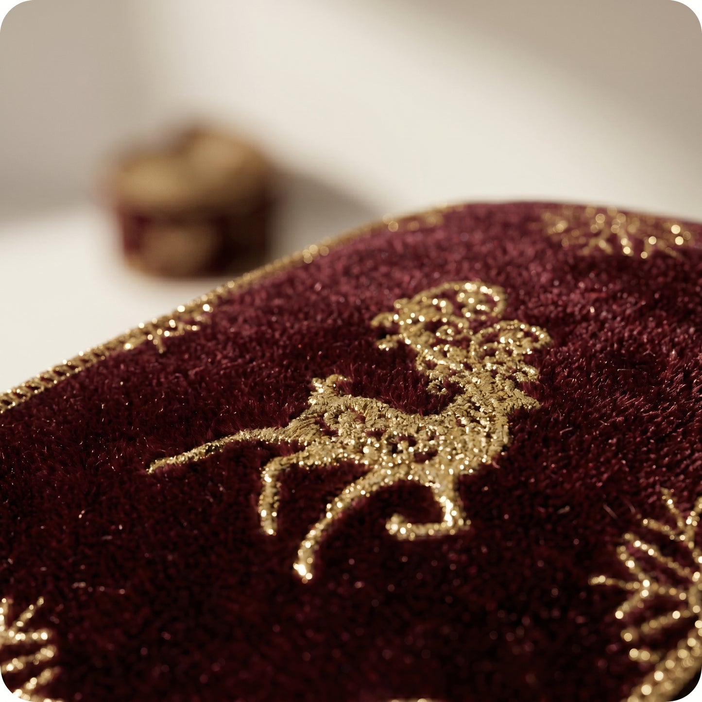 Liston de terciopelo bordado con cinta a cuadros