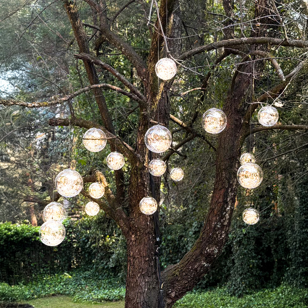 Bola de humo 300 LED cable 5 metros y adaptador UL6V 35cm Transparente (smokey+ classic warm)