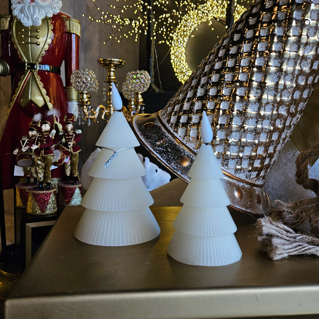 VELAS AROMATIZANTES ARBOL CON LUZ LED ON-OFF 6x12cm Beige 1U/U