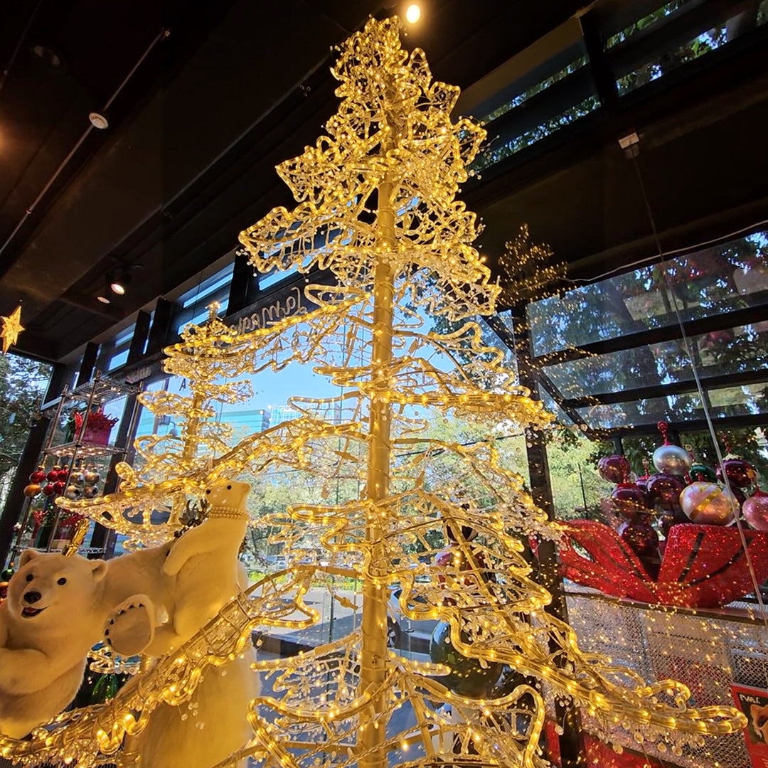 CHRISTMAS TREE CON LUZ LED
Color:  Warm white with 10% flash LED
Indoor & Outdoor Use
UV resistance, 100% waterproof
Item Voltage: 24V DC IP65