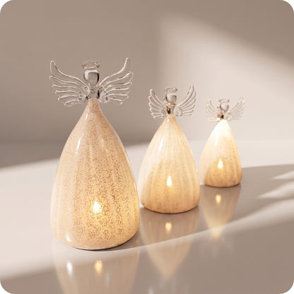 Set de 3 ángeles con luz