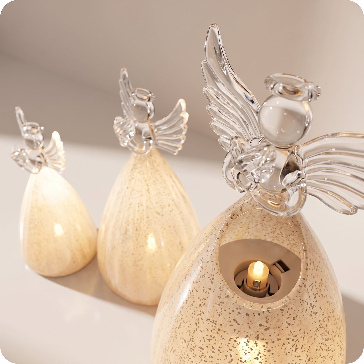 Set de 3 ángeles con luz