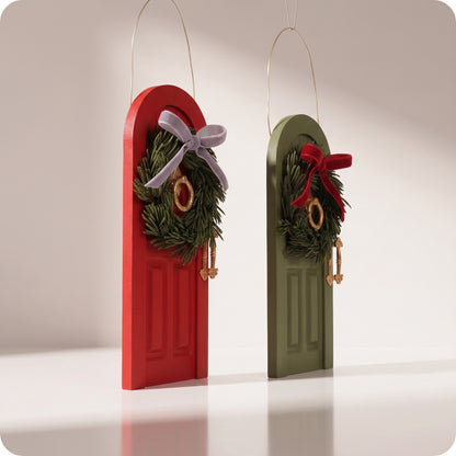Esfera de puerta navideña roja
