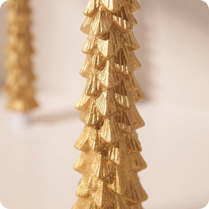 Set de 2 velas de árbol doradas