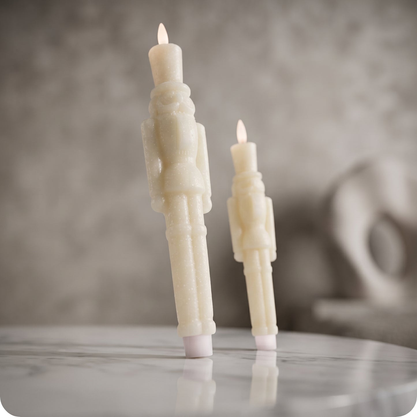 Set de velas de Nutcrackers blancas