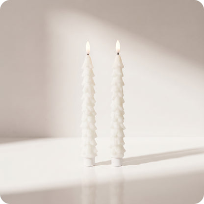 Set de 2 velas de árbol blancas