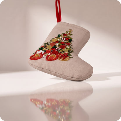 Bota de algodón con árbol de cuentas
