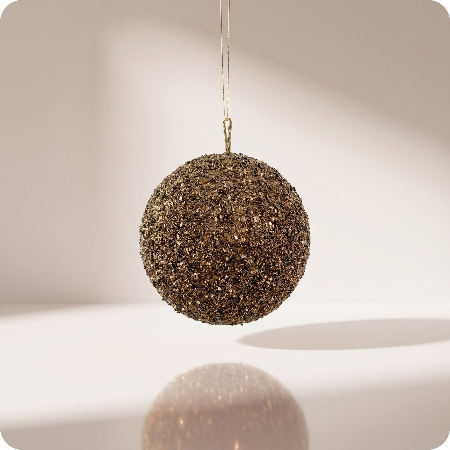 Esfera de purpurina marron 12 cm