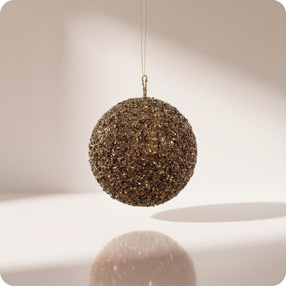Esfera de purpurina marron 12 cm