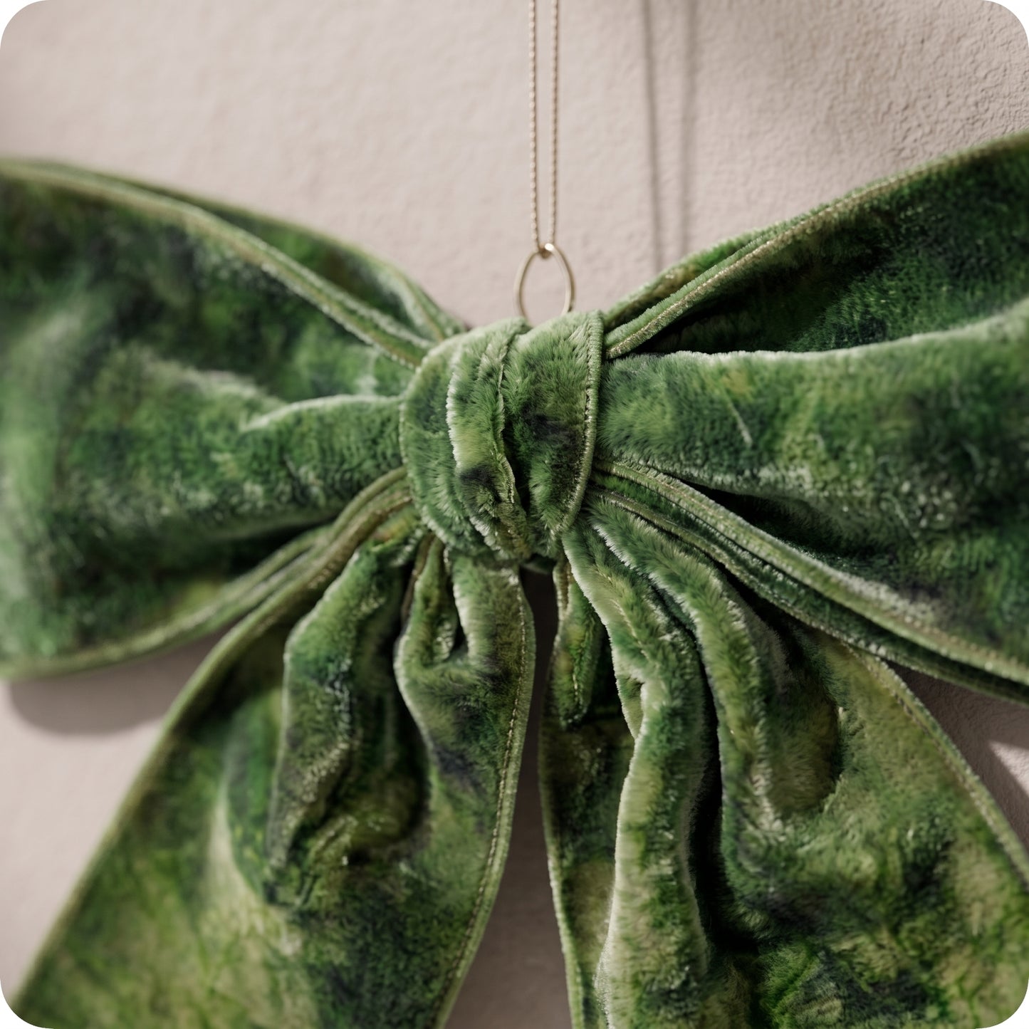 Moño de terciopelo verde fino
