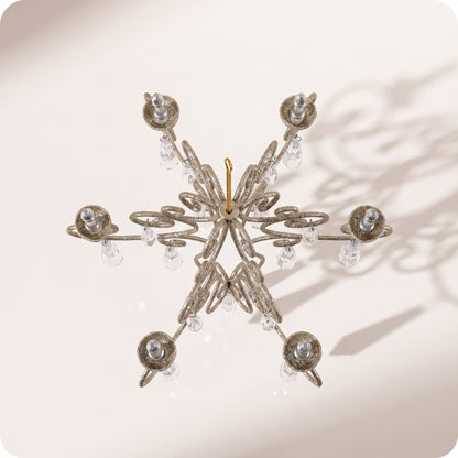 Candelabro metálico de lámpara de araña champán