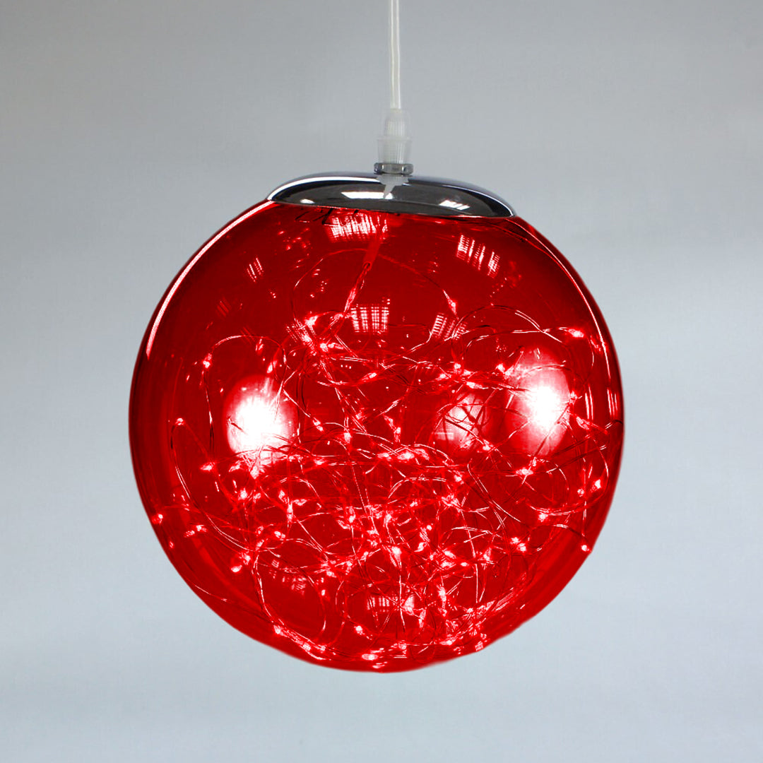 Bola de humo 300 LED cable 5 metros y adaptador UL6V 35cm Rojo (smokey+ classic warm)