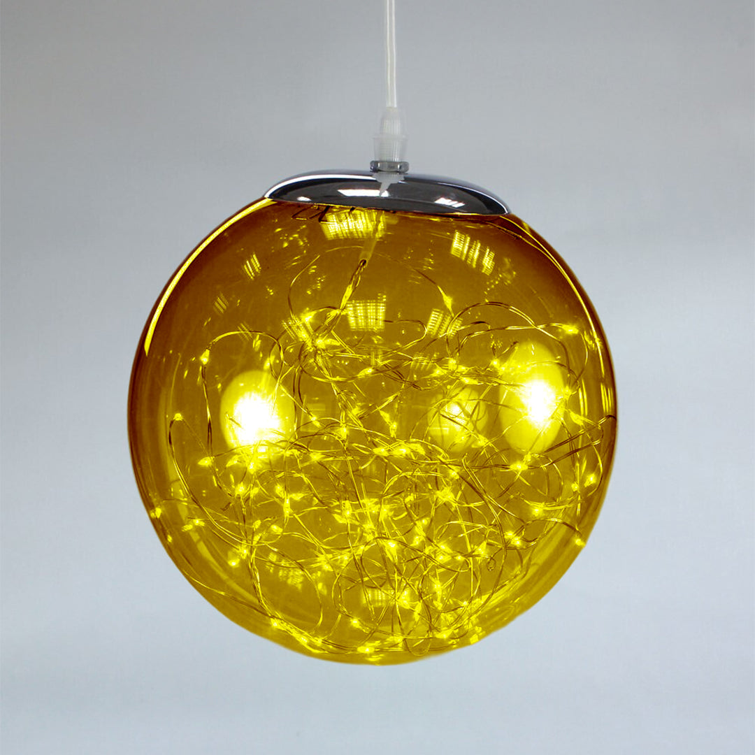 Bola de humo 300 LED cable 5 metros y adaptador UL6V 35cm Dorado (smokey+ classic warm) Golden Ball Golden L