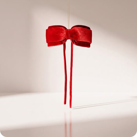 Moño rojo, 40 x 20 cm.