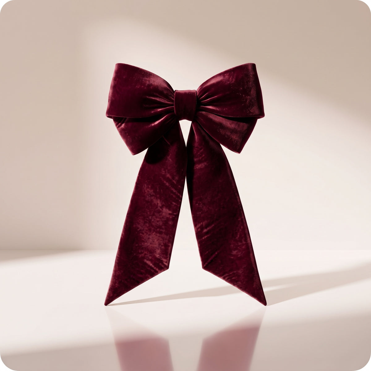 Moño burgundy de terciopelo, 1.10 x 50 cm.