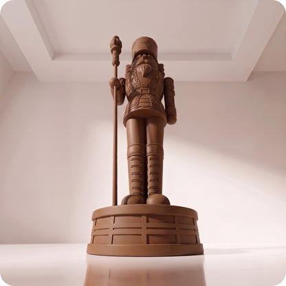 Cascanueces con bastón y base tipo tambor café