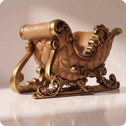 Trineo elegante dorado con café