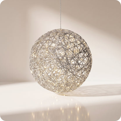 Esfera de red con luz led plateada 25, 30, 40 y 50 cm