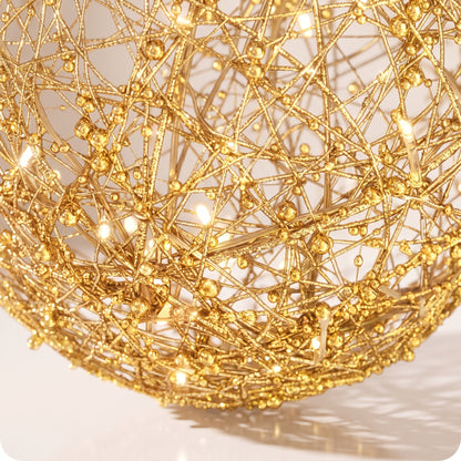 Esfera de red con luz led dorada 25, 30, 40, y 50 cm