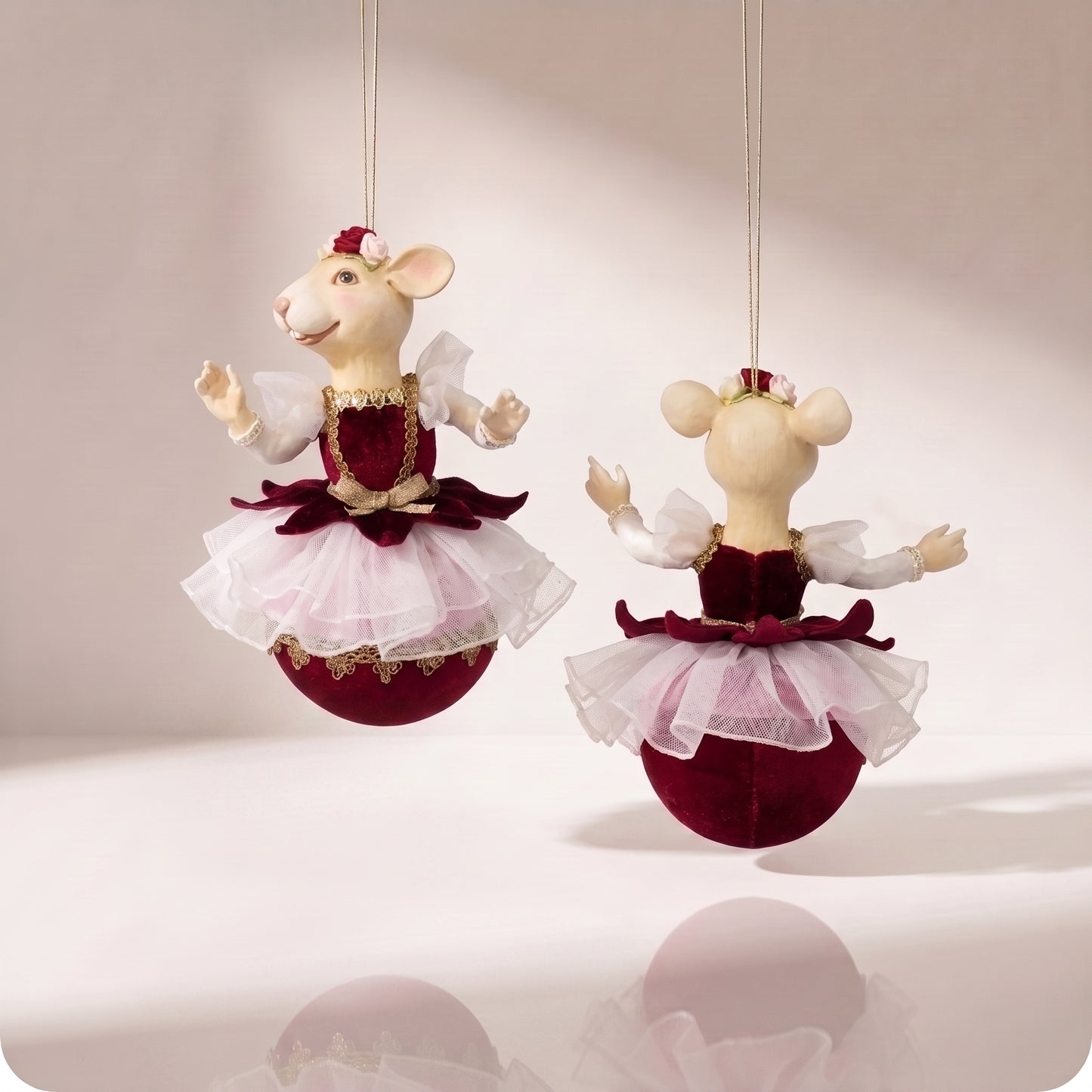 Esfera ratón ballerina con base tipo esfera 20 cm