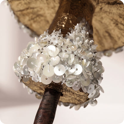 Rama de hongo dorado con glitter