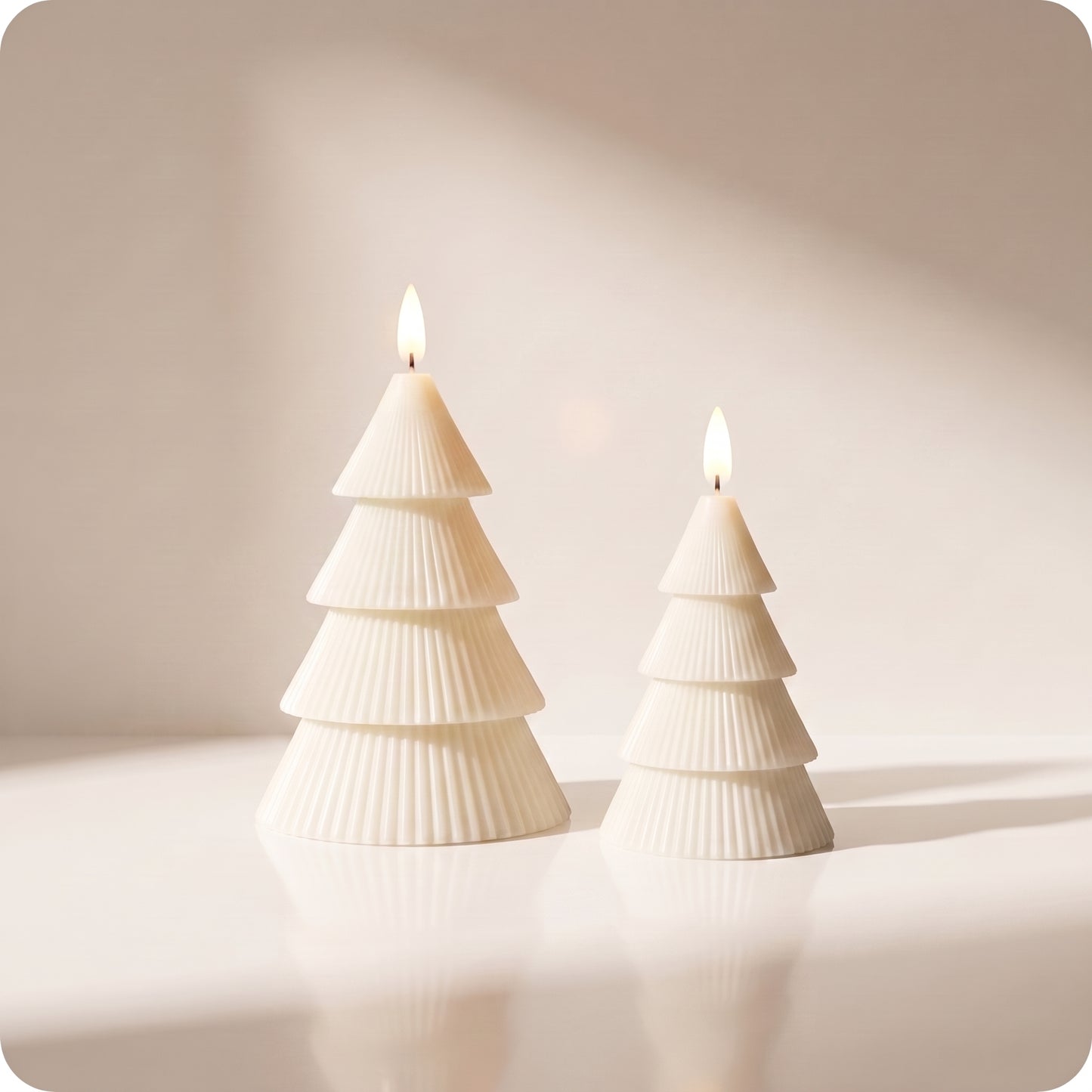Vela aromatizantes tipo árbol cono con luz led blanca