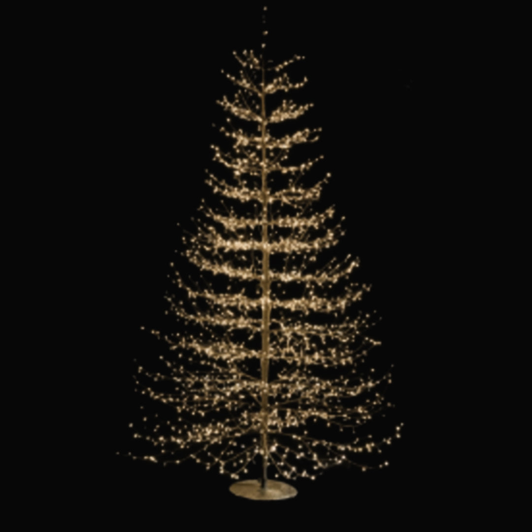 Árbol 2690 luces blancas cálidas, adaptador UL IP44, base de resina, 5m cable 210cm Negro 1U/U