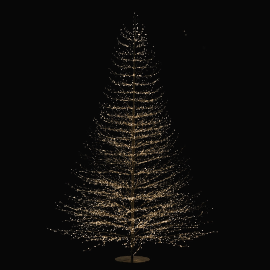 Árbol 6590 luces blancas cálidas, adaptador UL IP44, base de resina, 5m cable 300cm Negro 1U/U